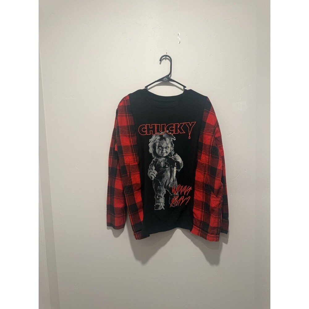 Rework Upcycle Grunge Oversize Chucky Horror Sweater S/M